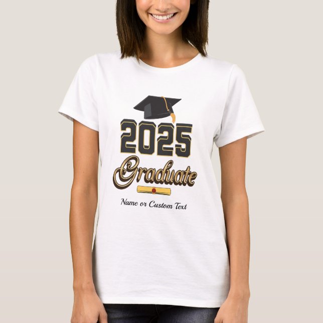  Class of 2025 Graduate Black & Gold Family Set T-Shirt (Front)
