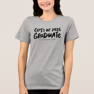 Class of 2025 graduate modern black graduation Tri-Blend shirt