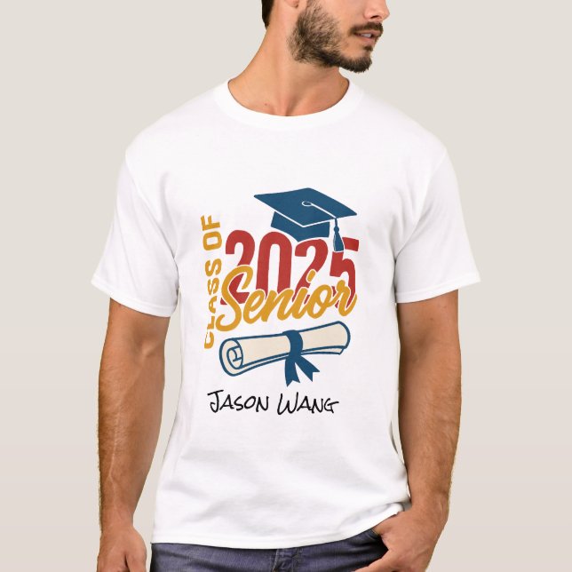 Class Of 2025 Graduate Personalised Graduation T-Shirt (Front)