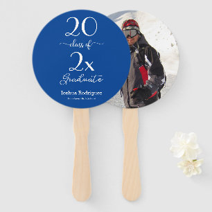 Class Of 2025 Graduate Photo Blue Custom Colour Hand Fan