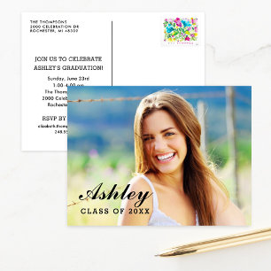Class of 2025 Graduate Photo Graduation Party Invitation Postcard