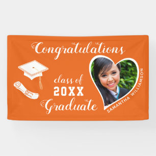 Class of 2025 Graduate Photo Orange Graduation Banner