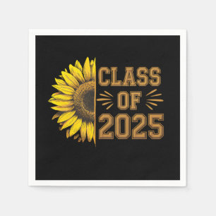 Class Of 2025 Graduate Sunflower Graduation Napkin