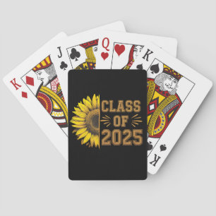 Class Of 2025 Graduate Sunflower Graduation Playing Cards