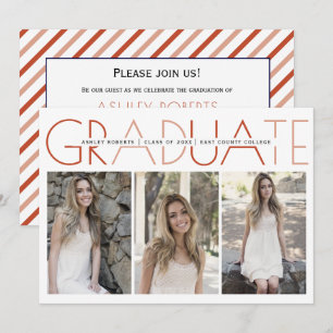 Class of 2025 Graduate terracotta graduation photo Invitation