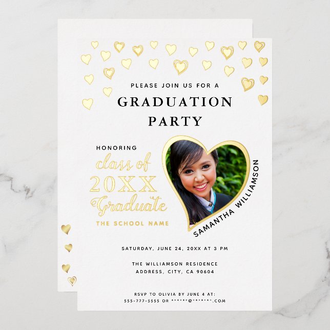 Class of 2025 Graduate White & Gold Graduation (Front/Back)