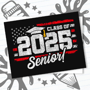 Class of 2025 Graduation American Flag Senior 2025 Postcard
