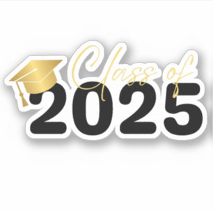 class of 2025, graduation black gold 