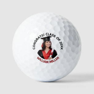 Class of 2025 Graduation Custom Photo & Name Golf Balls