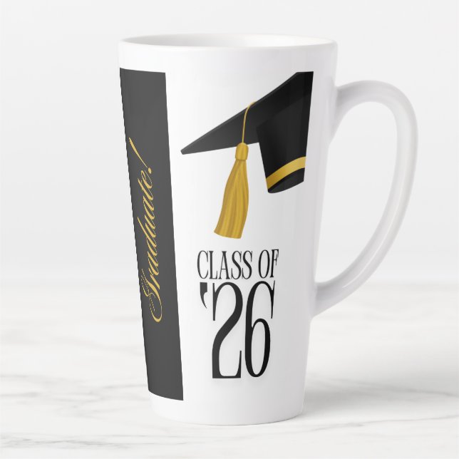 Class of 2025 Graduation Gift with Name & School Latte Mug (Right)