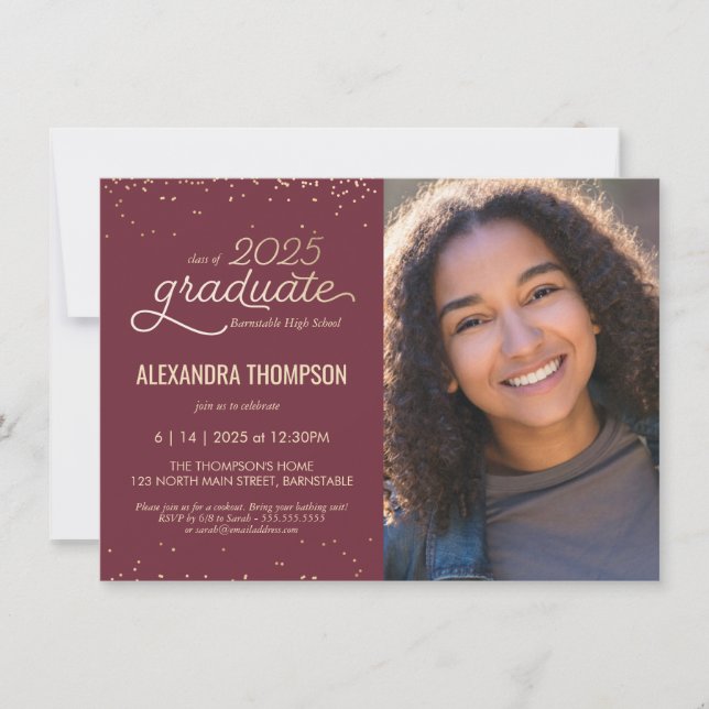 Class of 2025 Graduation Invitation w/ Photo (Front)