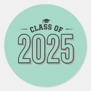 Class of 2025 Graduation Modern Design Classic Rou Classic Round Sticker