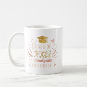Class of 2025 Graduation Mug – Rose Gold & Gold 