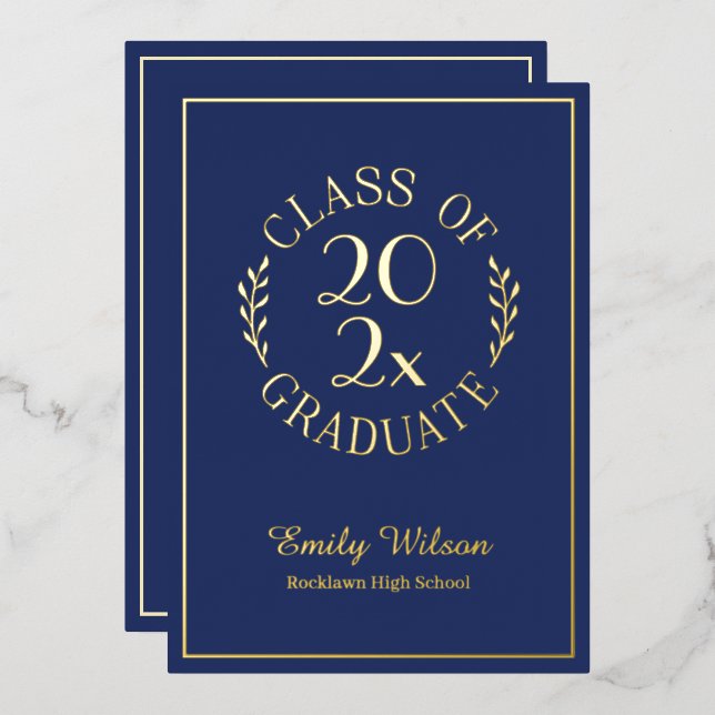 Class Of 2025 Graduation Party Blue and Gold (Front/Back)