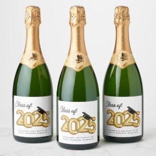 Class of 2025 Graduation Party Decor Sparkling Wine Label