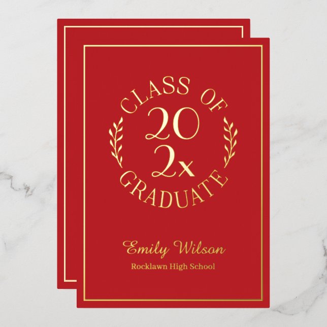Class Of 2025 Graduation Party Red and Gold (Front/Back)