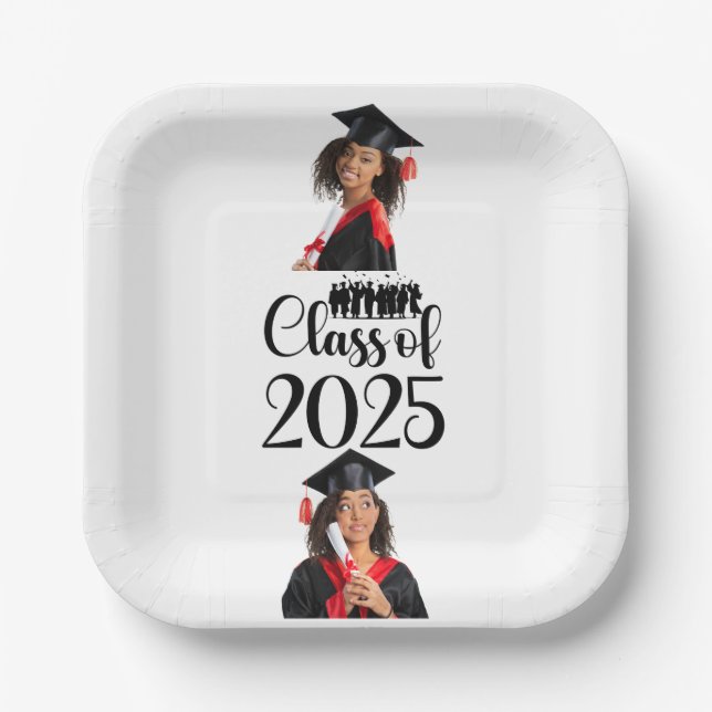 Class of 2025 Graduation Personalised Paper Plate (Front)