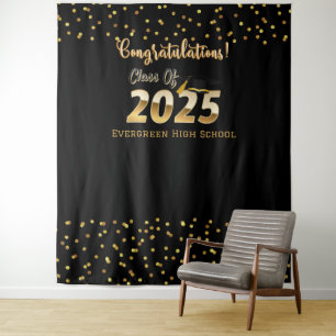 Class of 2025 Graduation Photo Booth Backdrop Tapestry