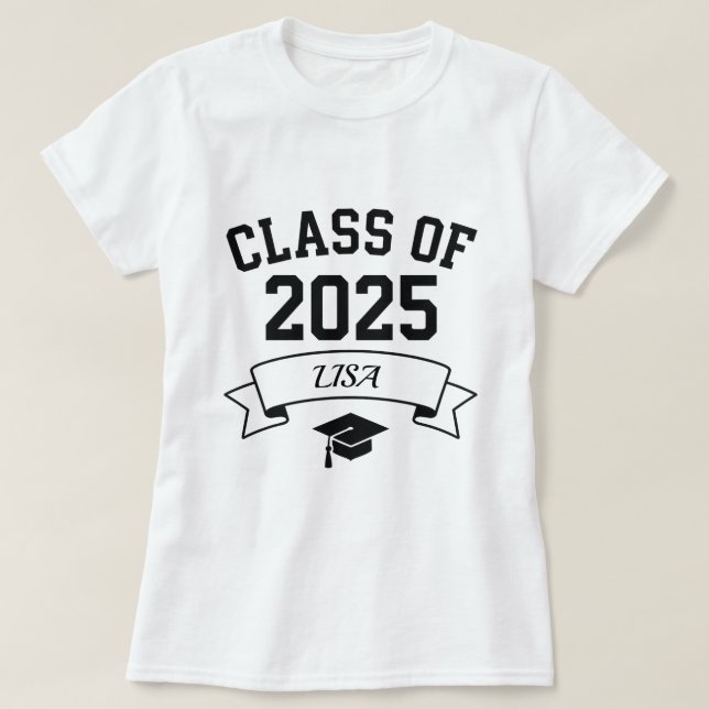 Class of 2025 Graduation Shirt  Custom Name (Design Front)