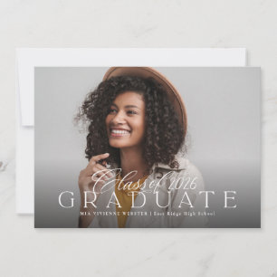 Class of 2025 graduation simple elegant photo announcement