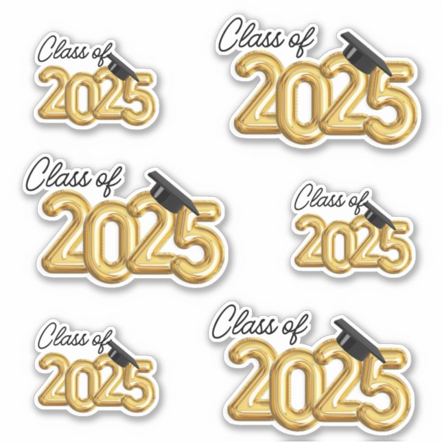 Class of 2025 Graduation Sticker Set of 6 (Front)