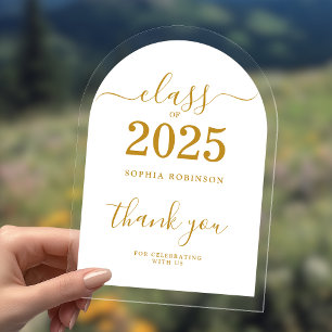 Class of 2025 Graduation Thank You Card Acrylic Invitations