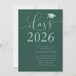 Class of 2025 Green Graduation Party Invitation