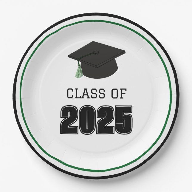 Class of 2025 Green Paper Plate (Front)