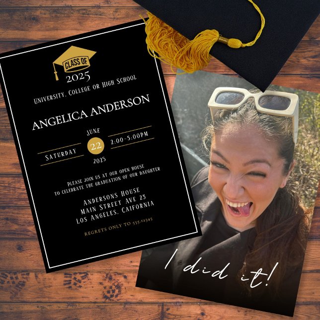 Class of 2025 "I did it" Photo Graduate Invitation (Creator Uploaded)