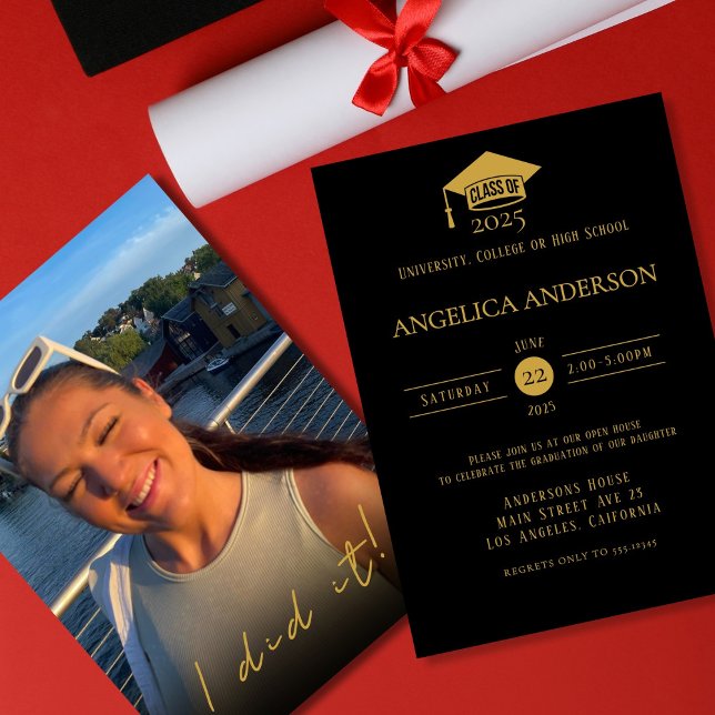 Class of 2025 "I did it" Photo Graduate Invitation (Creator Uploaded)