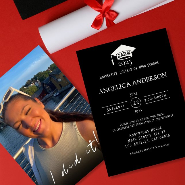 Class of 2025 "I did it" Photo Graduate Invitation (Creator Uploaded)