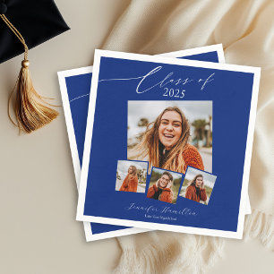 Class Of 2025 Minimalist Photo Grad Party Napkin