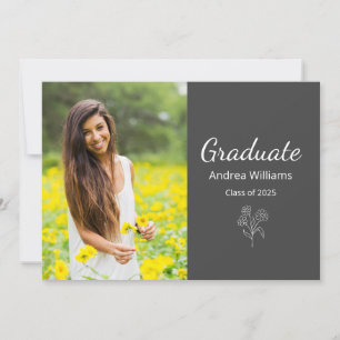 Class of 2025 Modern Photo Elegant Grey Announcement