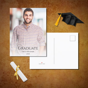 Class of 2025 Modern Photo Graduation Announcement Postcard
