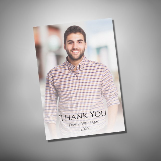 Class of 2025 Modern Photo Graduation Thank You Card (Creator Uploaded)