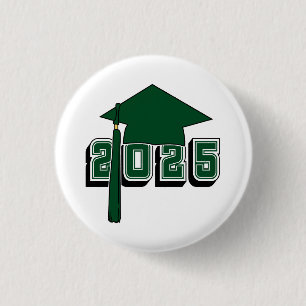 Class of 2025 Mortar Board Design 3 Cm Round Badge