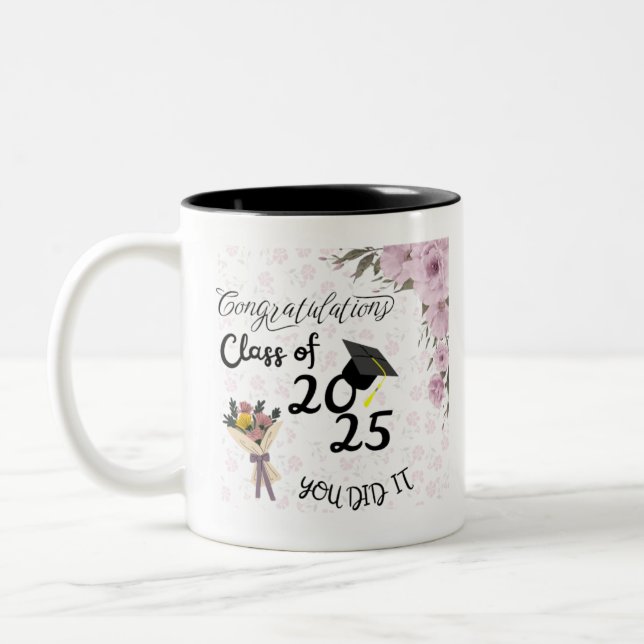 Class of 2025 Mug PNG, Graduation Mug Wrap, Coffee (Left)