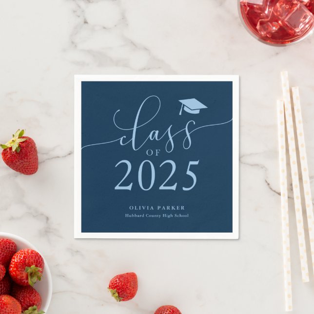 Class of 2025 Navy Graduation Party Napkin (Insitu)