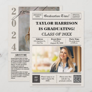 Class of 2025 Newspaper Graduation Invitation