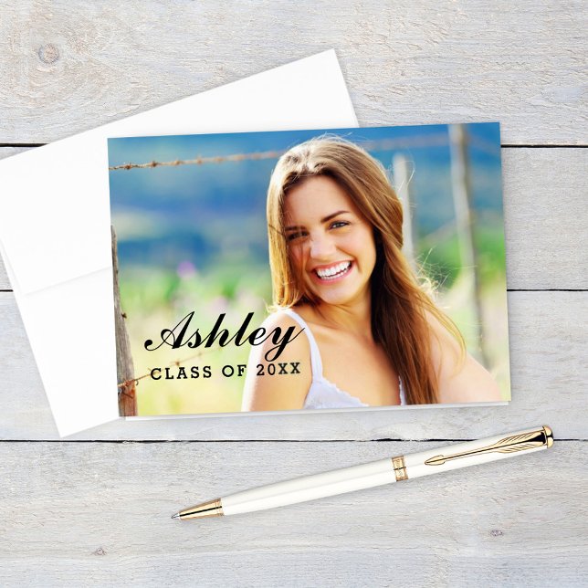 Class of 2025 Personalised Graduation Photo Thank You Card (Creator Uploaded)