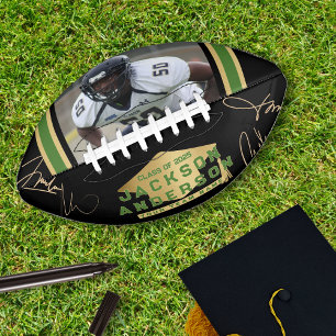 Class of 2025 Photo Autograph Keepsake Black Gold Football