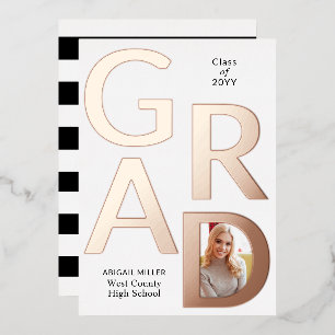 Class of 2025 photo foil graduation announcement
