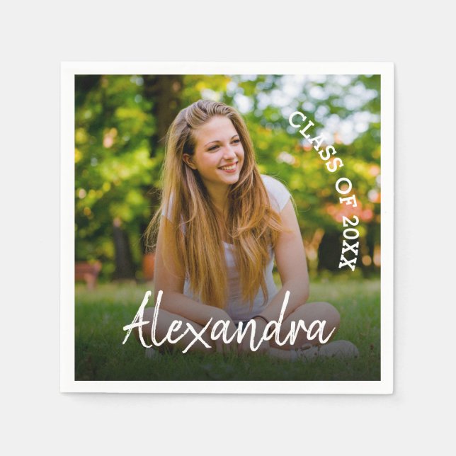 Class of 2025 Photo Graduation Party Napkin (Front)