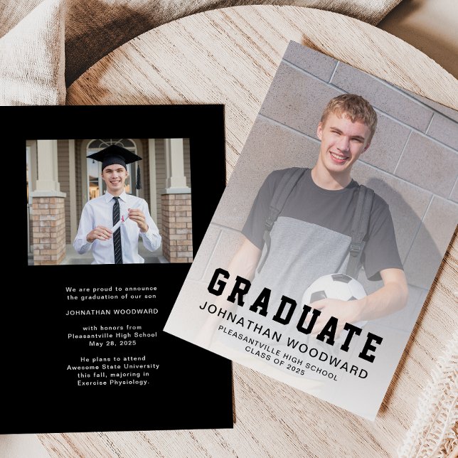 Class of 2025 Photos Black Graduation Announcement (Creator Uploaded)