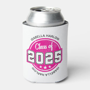 Class of 2025 Pink Graduate Name Can Cooler