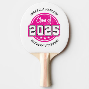 Class of 2025 Pink Graduate Name Ping Pong Paddle