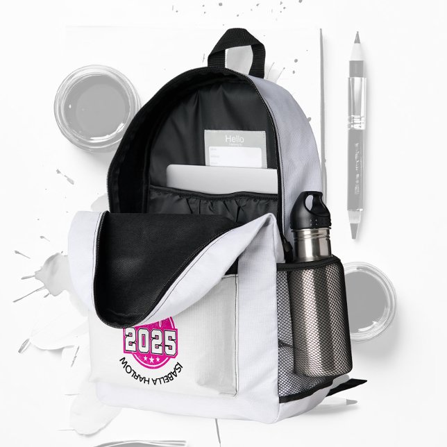 Class of 2025 Pink Graduate Name Printed Backpack (Creator Uploaded)
