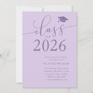 Class of 2025 Purple Graduation Party  Invitation