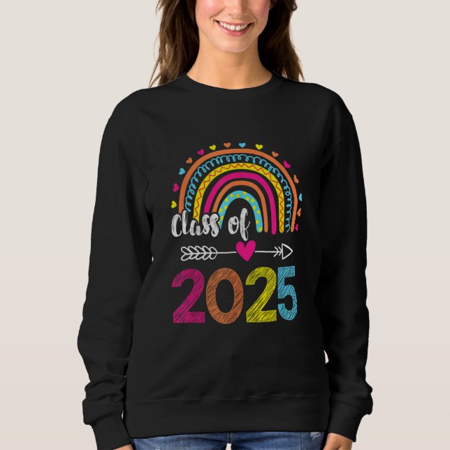 Class Of 2025 Rainbow Kindergarten Preschool Gradu Sweatshirt (Front)