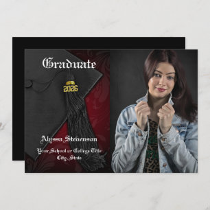 Class of 2025 Red Tassel Dignified Graduation Invitation